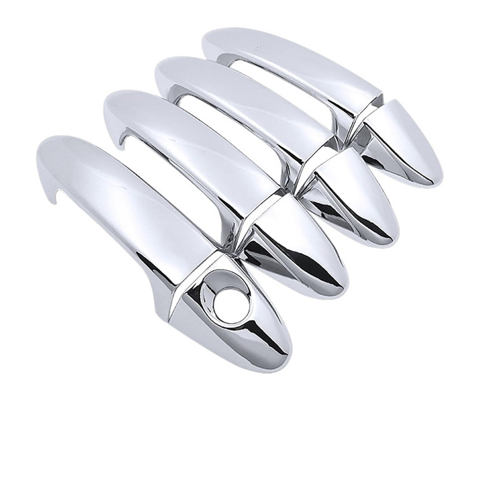 Lzbzhb Metallic Silver Car Exterior Outsidedoor Handle For Ecosport For Bk For Mk2 2014~2023 Chrome Car Door Handle Cover Trim 4Pcs(Metallic Silver)