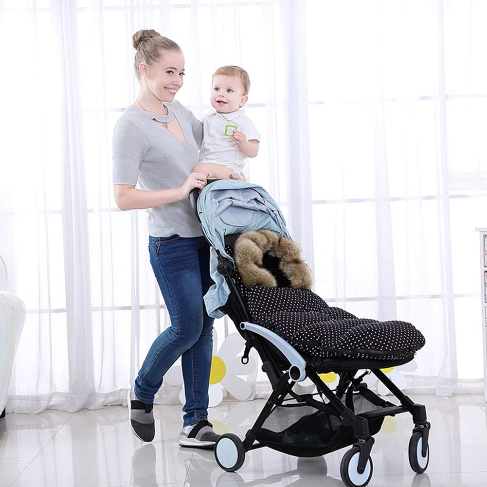 Sacos de Abrigo Carritos Saco de Silla Otoño Invierno Térmica Suave Cómodo Aire Libre Windproof Adecuado Universal Cochecito Silla de Paseo Sillas de Coche (Negro)