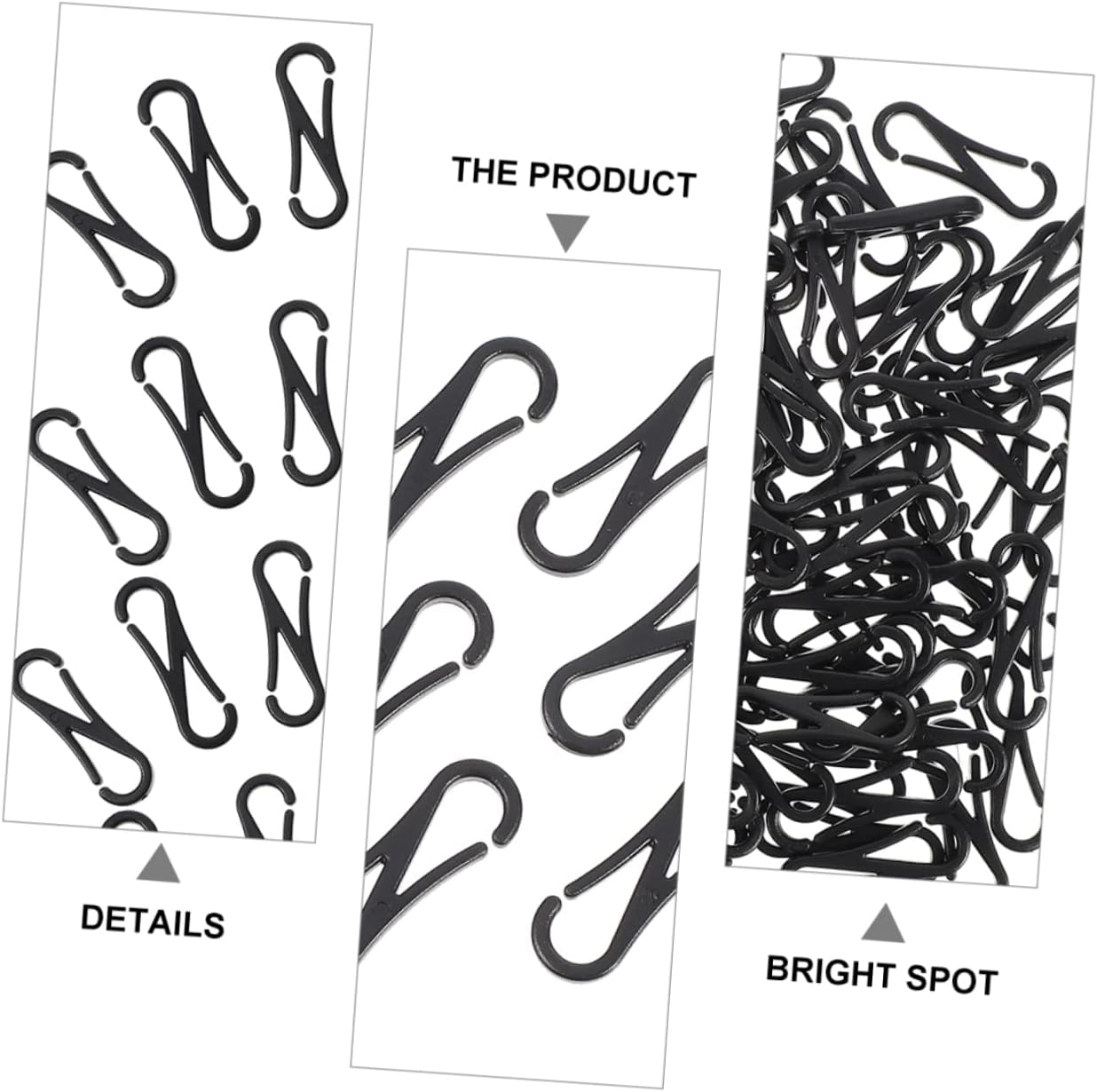 150pcs Lanyard Plastic Snap Hook Plastic Spring Hooks Clip Spring Hanging Buckle Lightweight for Daily Use