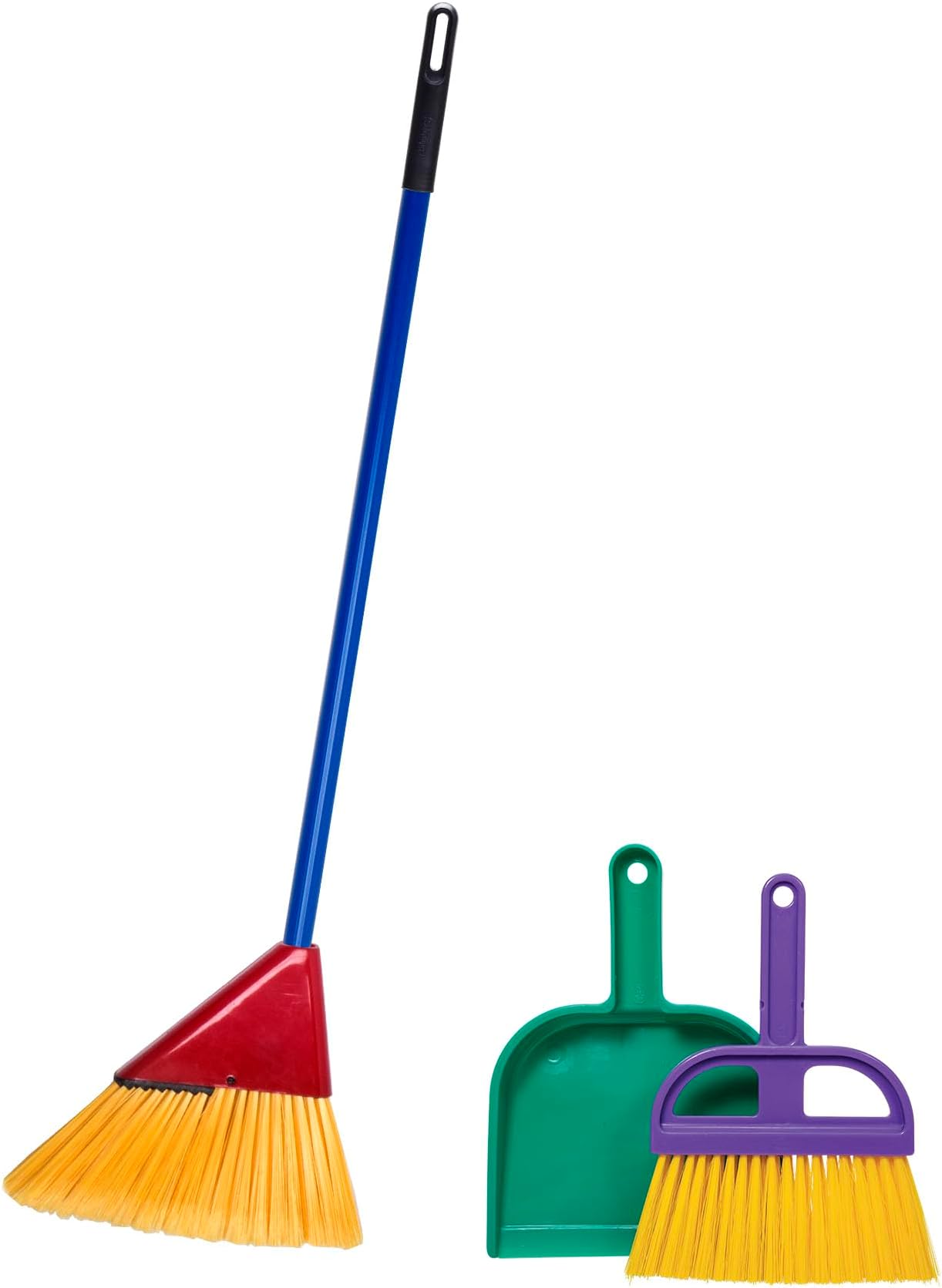 Schylling Children's Broom Set - Kids Pretend Play Cleaning Kit - Includes Broom, Dustpan, and Brush - Ages 3 and Up