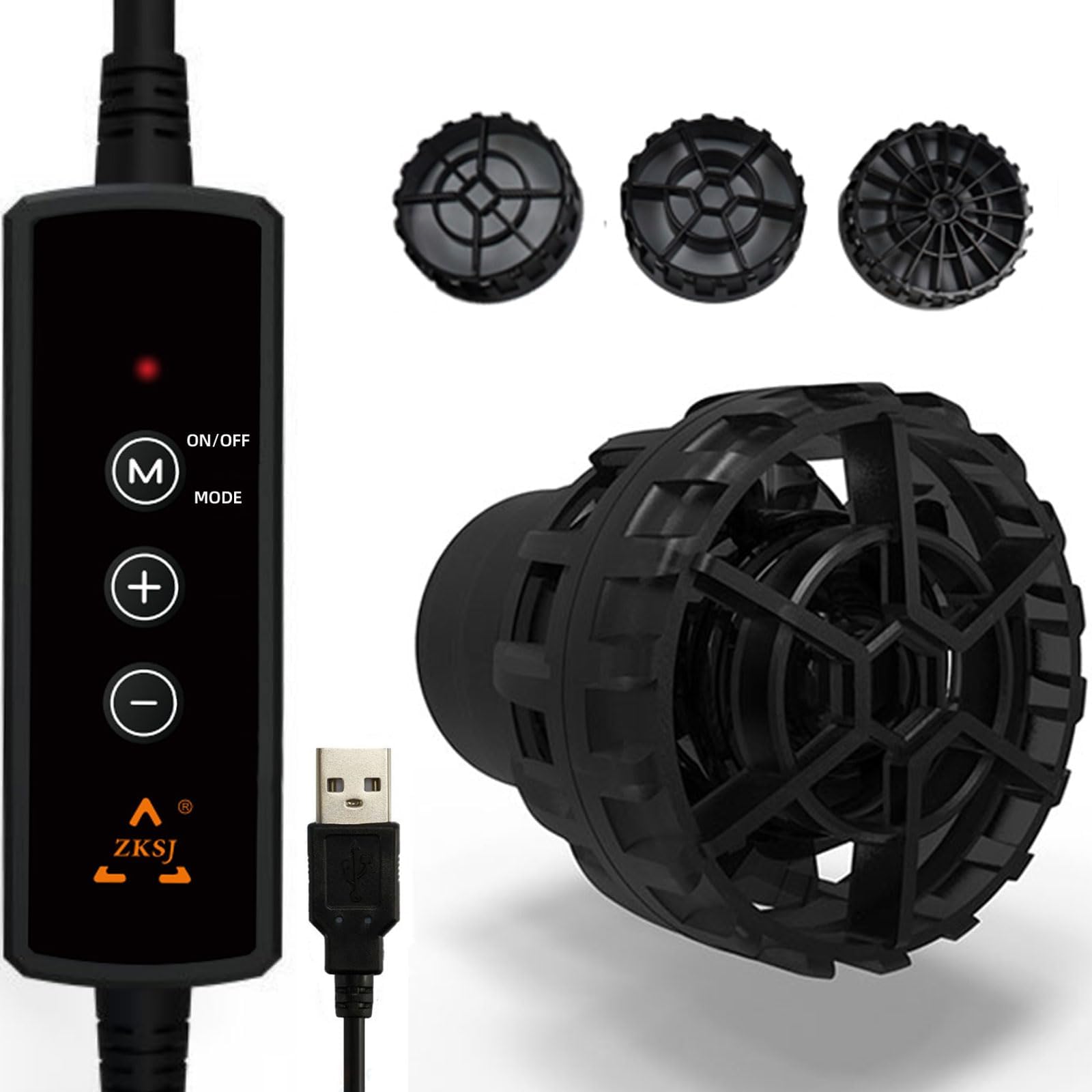 Mini Aquarium Pump Wave Maker for Aquarium USB Power Connector 530GPH (2000L/H) Circulation Water Pump 5W DC 5V with Magnetic DC Powerhead for Tanks Up to 14 Inches and 5 10 20 Gallons Fish Tank