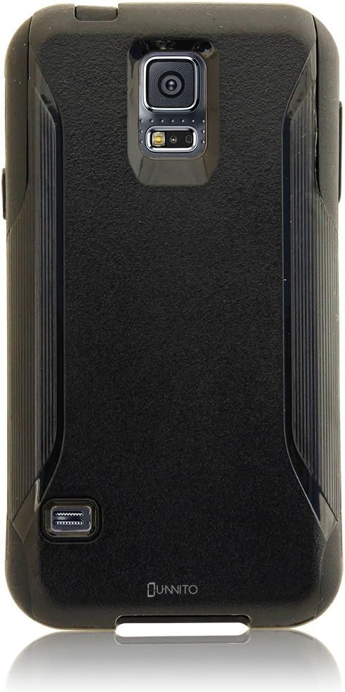 Unnito Galaxy S5 Black Case HYBRID Protective Case [DUAL LAYERED] Commuter Protection Cover [+Free Screen Protector]