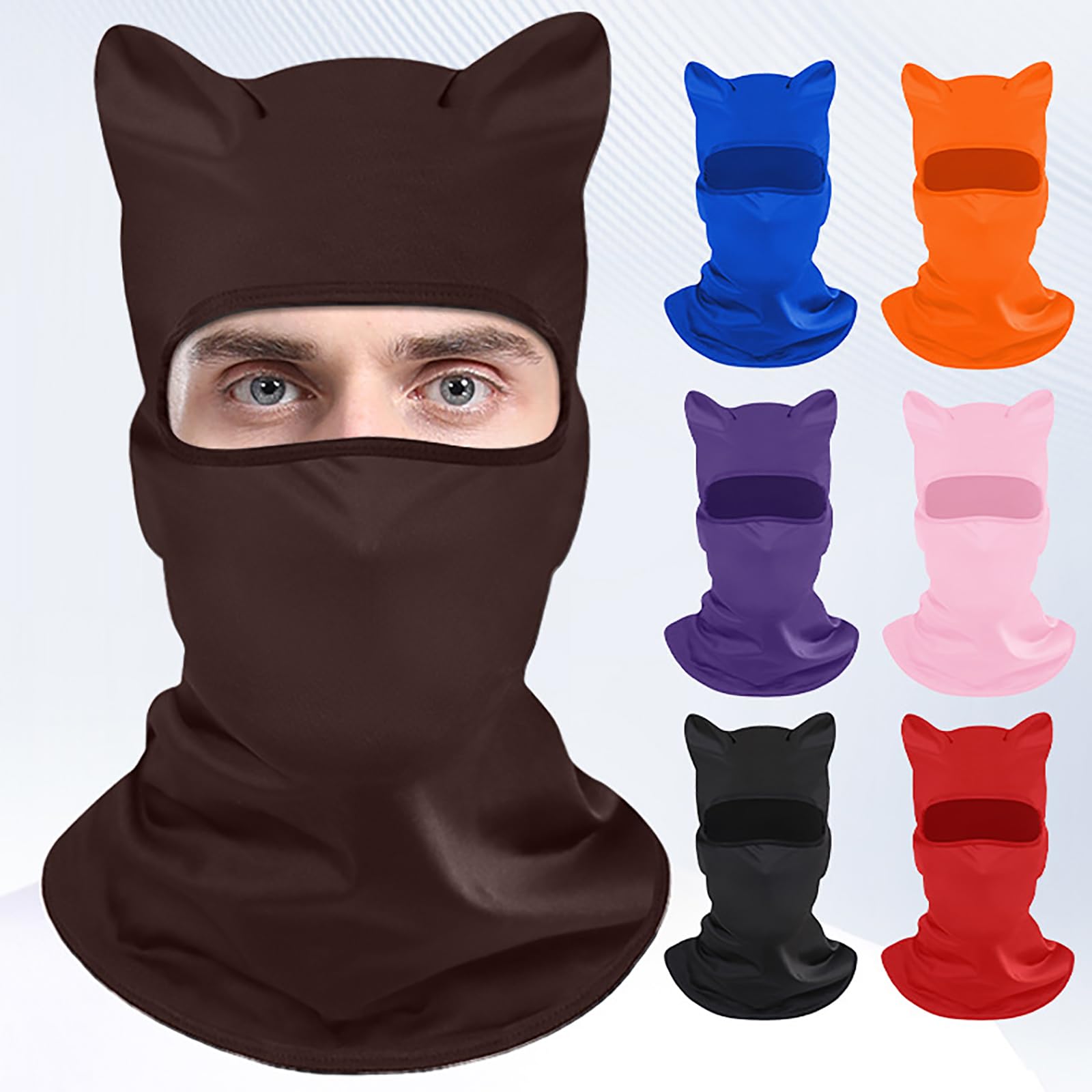 CORIRESHA Unisex Face Ski Mask with Cat Ears Balaclava for Music Festivals Rave Outdoor Motorcycle