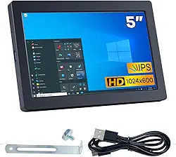 Mini monitor USB de 5 polegadas, tela IPS 1024 x 600 para subtela AIDA64 tipo C, tela secundária para PC, capa de computador, faça você mesmo e monitoramento