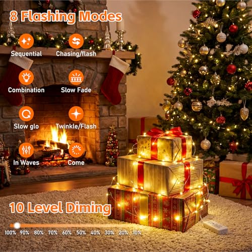 Image of 6 Pack Rechargeable Fairy Lights with Remote & DIY Timer, 7ft 20LED Dimmable Silver Wire String Light for Mason Jar, Mini Twinkle Lights for Indoor Christmas Bedroom Wedding Decor, Multicolor