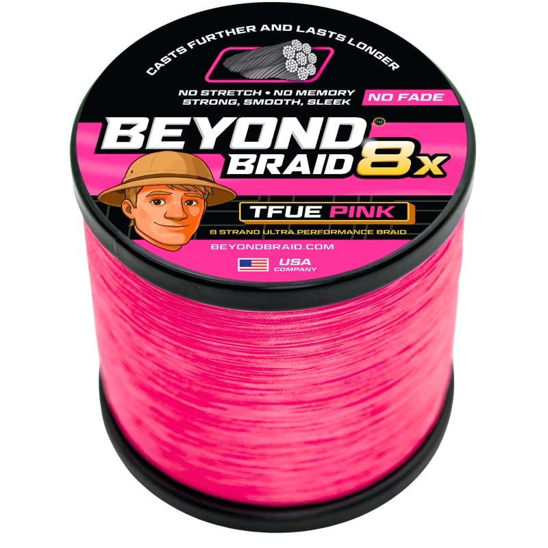 Image of Beyond Braid Braided Fishing Line -Super Strong - Abrasion Resistant - No Stretch -Blue Camo, Moss Camo, White, Green, Pink, Blue, 4 Strand 8 Strand