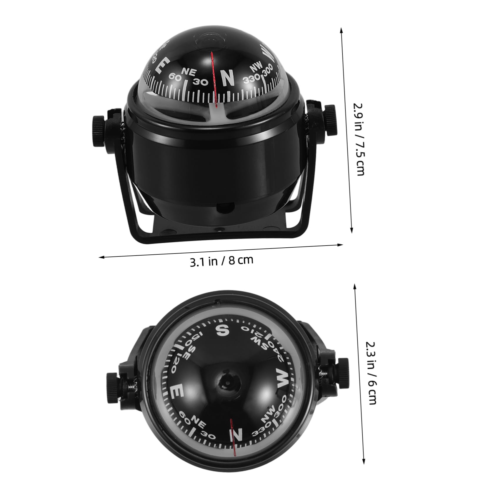 Anneome Mini Compass for Car Auto Interior Compass Dashboard Trucks Boats Black Pouch
