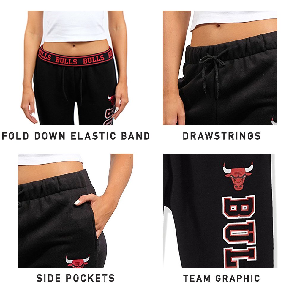 NBA Active Basic - Pantaloni da Jogging da Donna in Pile, con Logo Team Dark