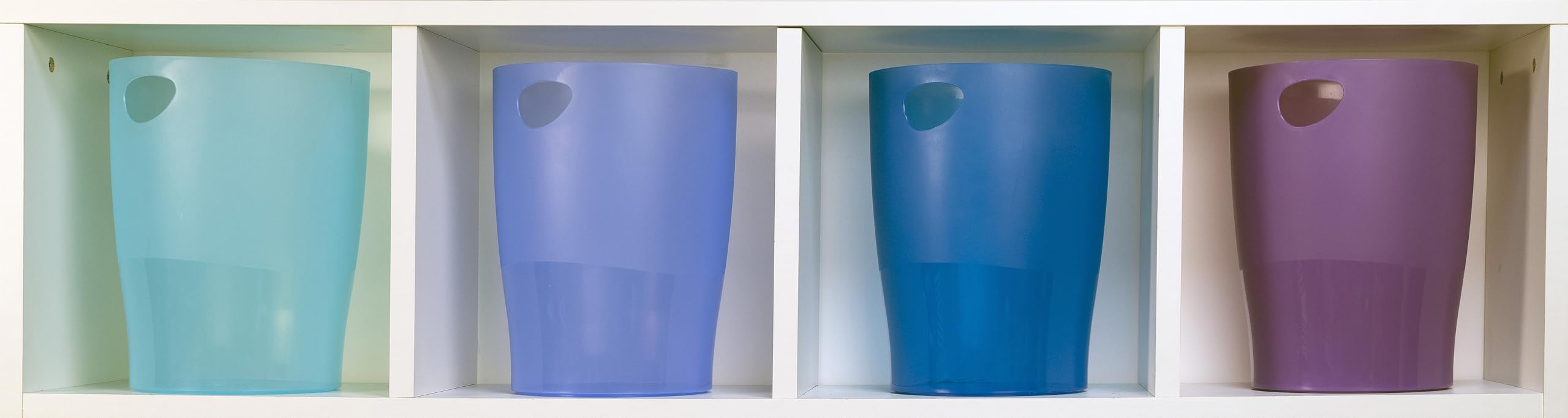 Exacompta 45310D 8er Pack ECOBIN Papierkorbiter mit Griffen. Eleganter und robuster Papierkorb und Mülleimer im modernen Design eisblau 15 L – Bild 7