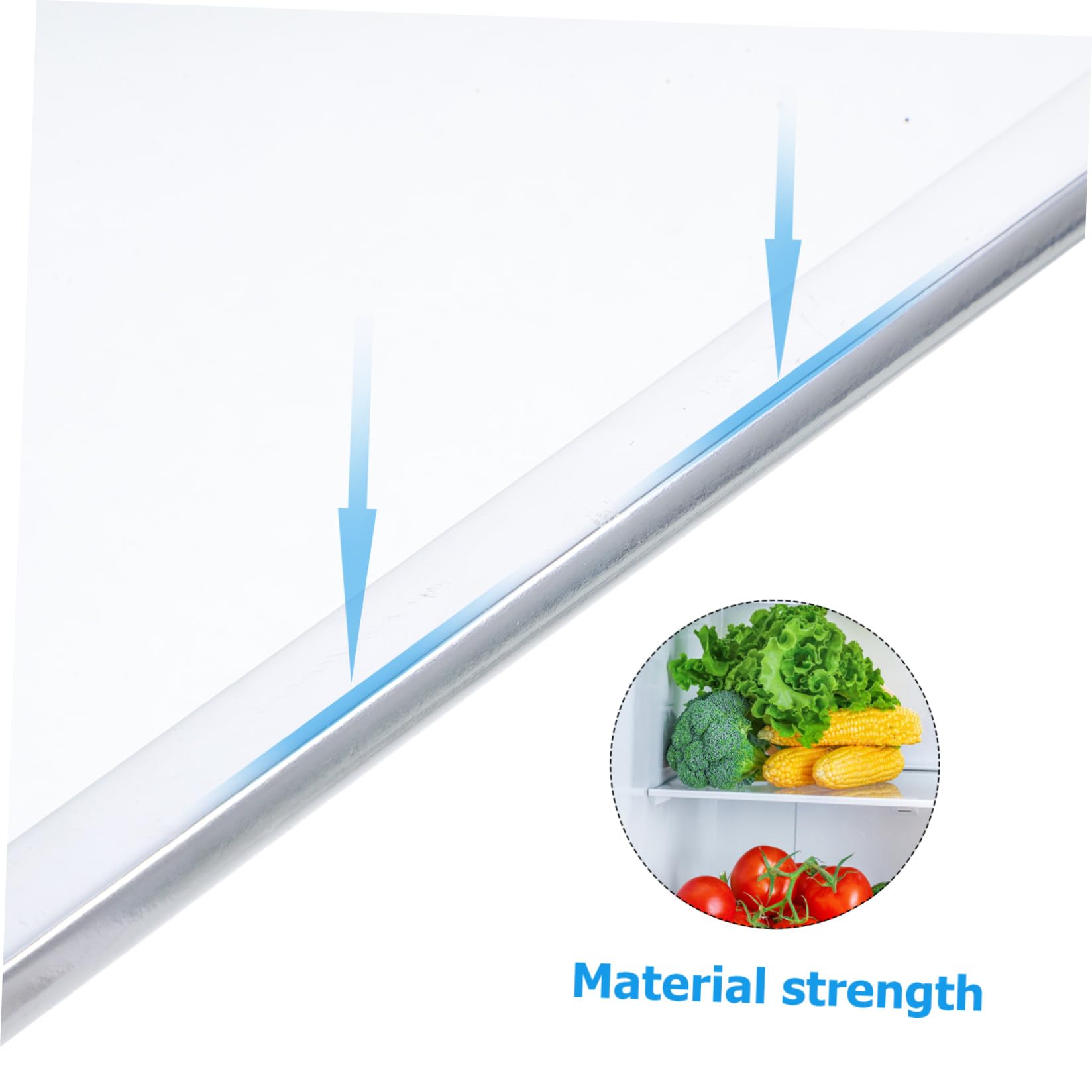 Estante para refrigerador estante divisor de vidrio templado 300x290 mm con borde protegido, diseñado para optimizar espacio y almacenar alimentos frescos y congelados en hogares