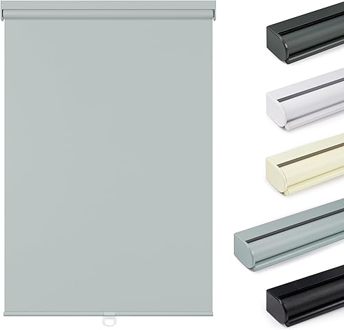 Boolegon Persianas enrollables opacas sin cordones para ventanas, con protección UV estable, aislamiento de calor, ahorro de energía, para oficina