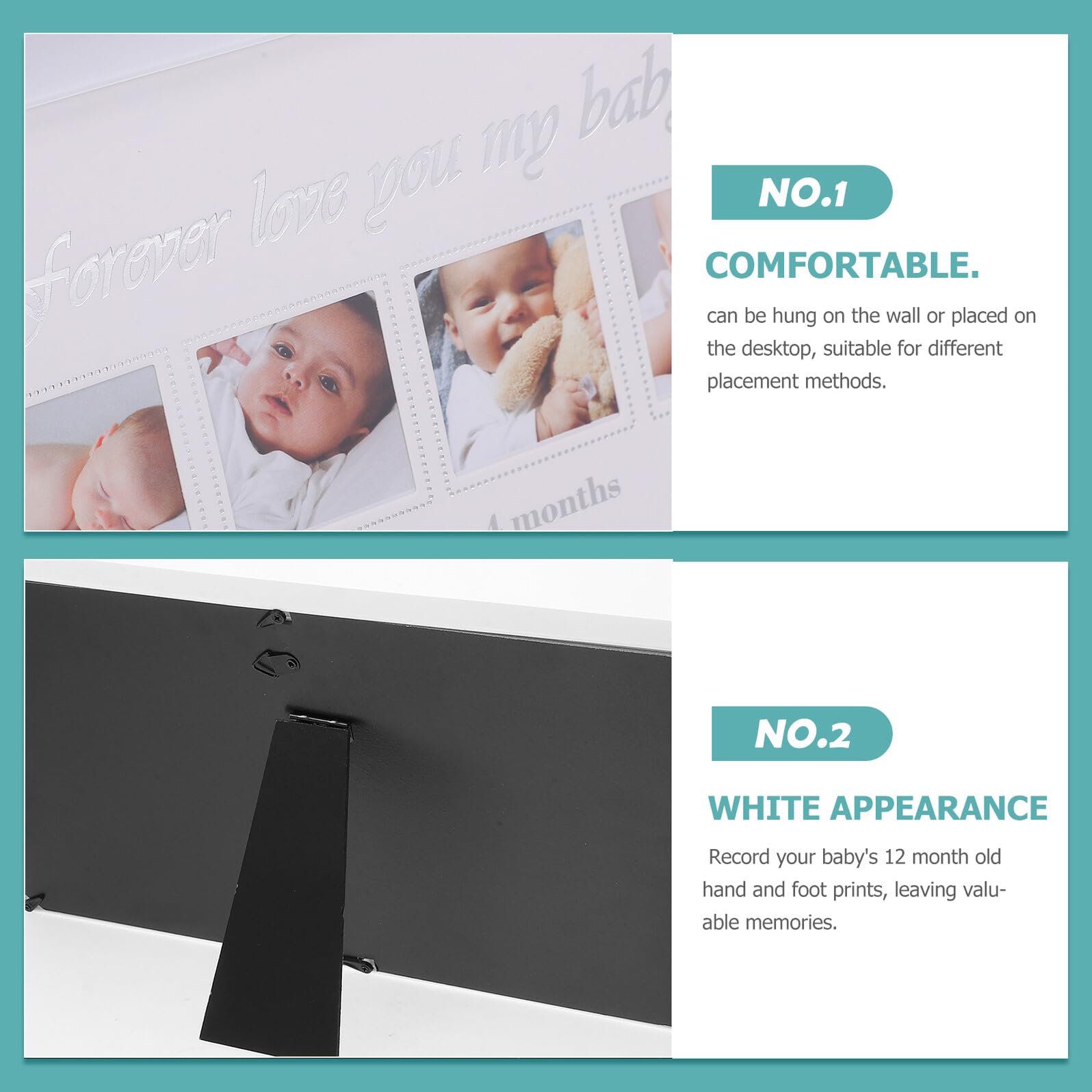 Beaupretty Marco para Huellas y Fotos Niña Meses Kit Recuerdo Manos y Pies Infantil Decoración para Pared o Mesa Regalo para Recién Nacidos y Nuevos Padres