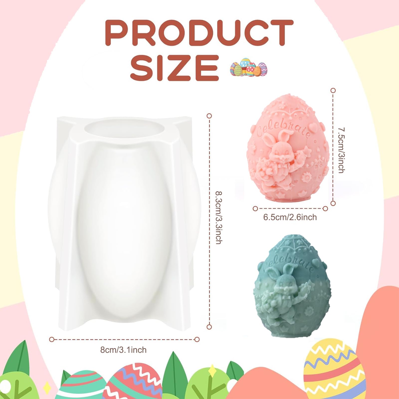 2 Stampi In Silicone Per Candele Di Pasqua – Forma A Uovo 3D, In Silicone Alimentare Flessibile E Antiaderente. Perfetti Per Creare Candele, Saponi E Decorazioni In Resina Fai-da-te. Regalo Creativo.