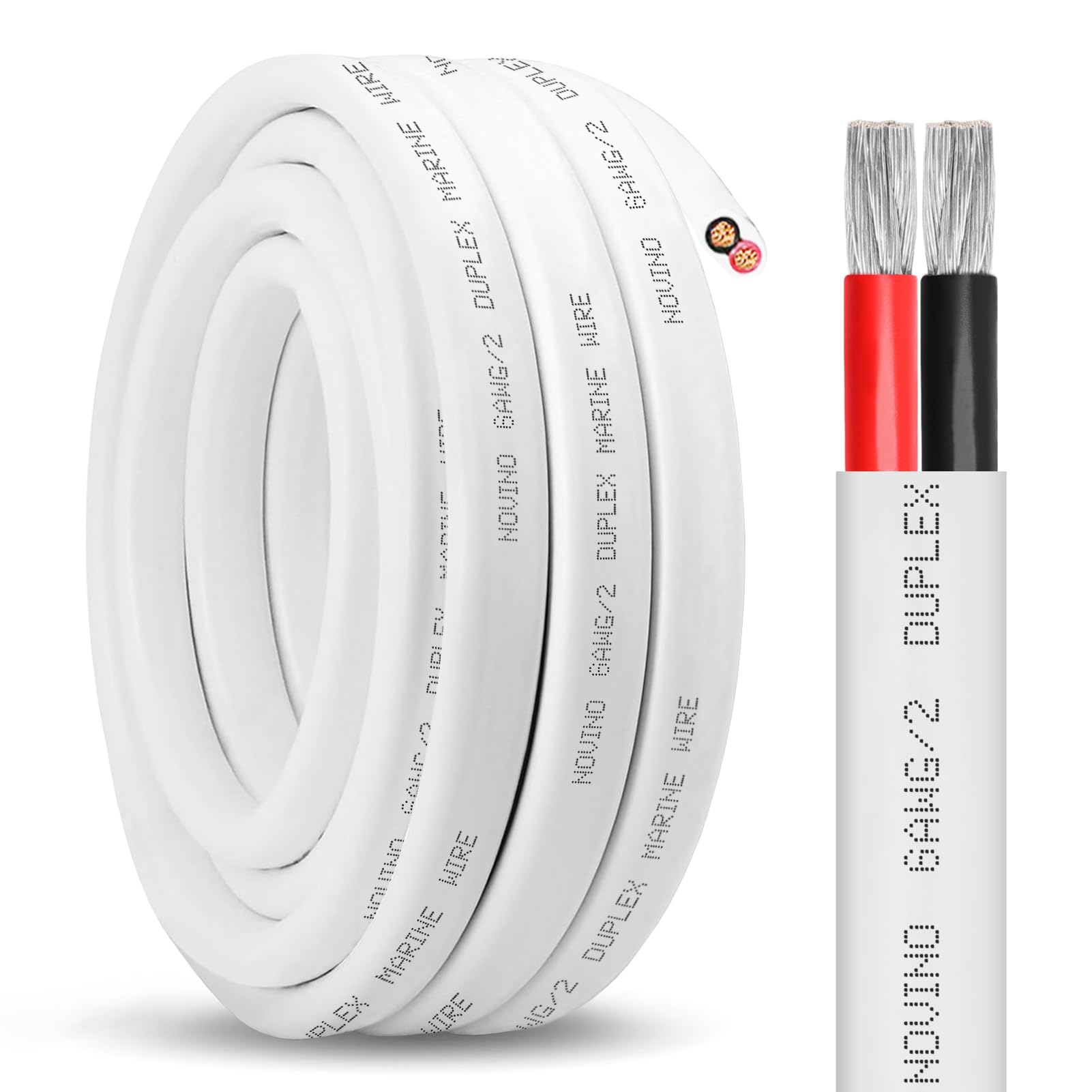6 Gauge Marine Wire,6 AWG 20ft Duplex Marine Grade Wire Tinned Copper Oxygen-Free Insulated Red& Black Electrical Cable for Boat/Automotive/RV/Camper/Trailer6 Gauge Marine Wire,6 AWG 20ft Duplex Marine Grade…