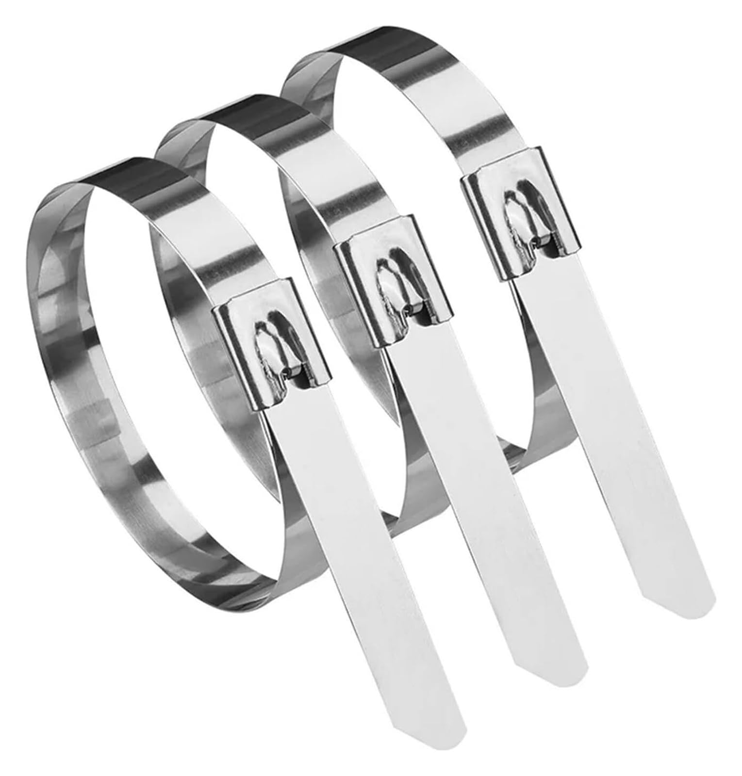 Metal Cable Ties, 304 Stainless Steel Cable Ties 10-100 Pcs, 4.6x100-1000mm, Self-Locking(100pcs,4.6x100mm)