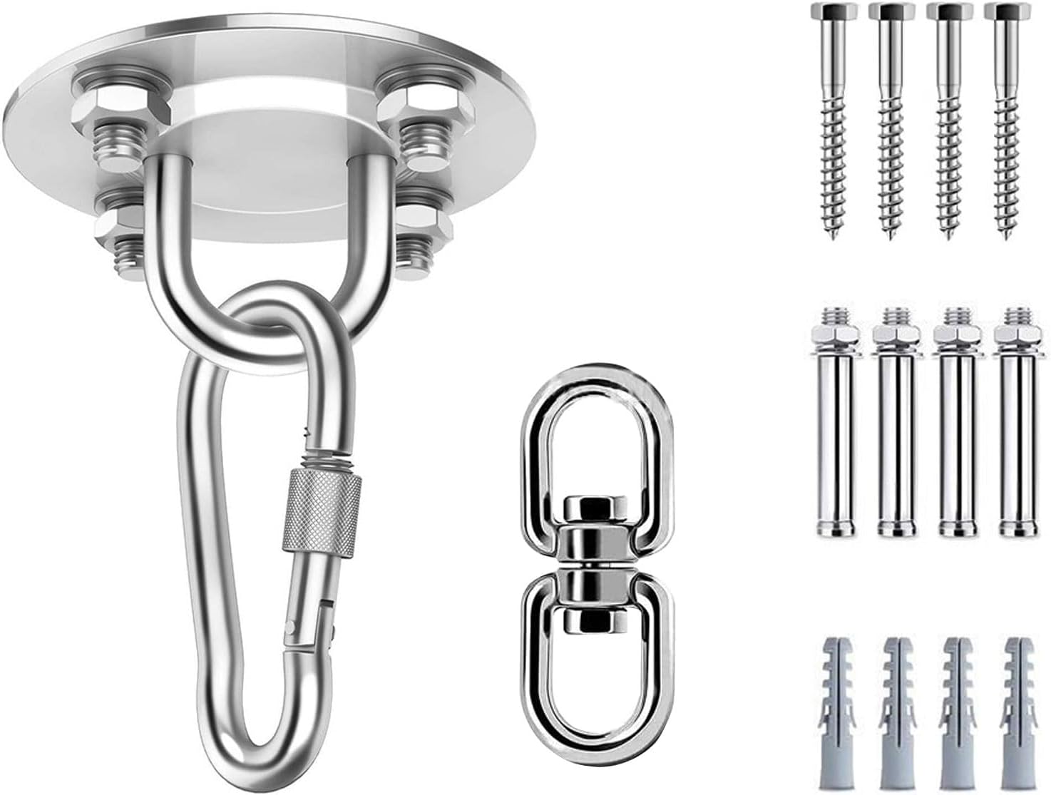 kingsea Heavy Responsibility Ceiling Hook, Ceiling Hook, Hanging Chair, Swing, 450 kg Capability, 360° Rotation, Screw with Hanging Bracket, Rotating Hammock Hooks