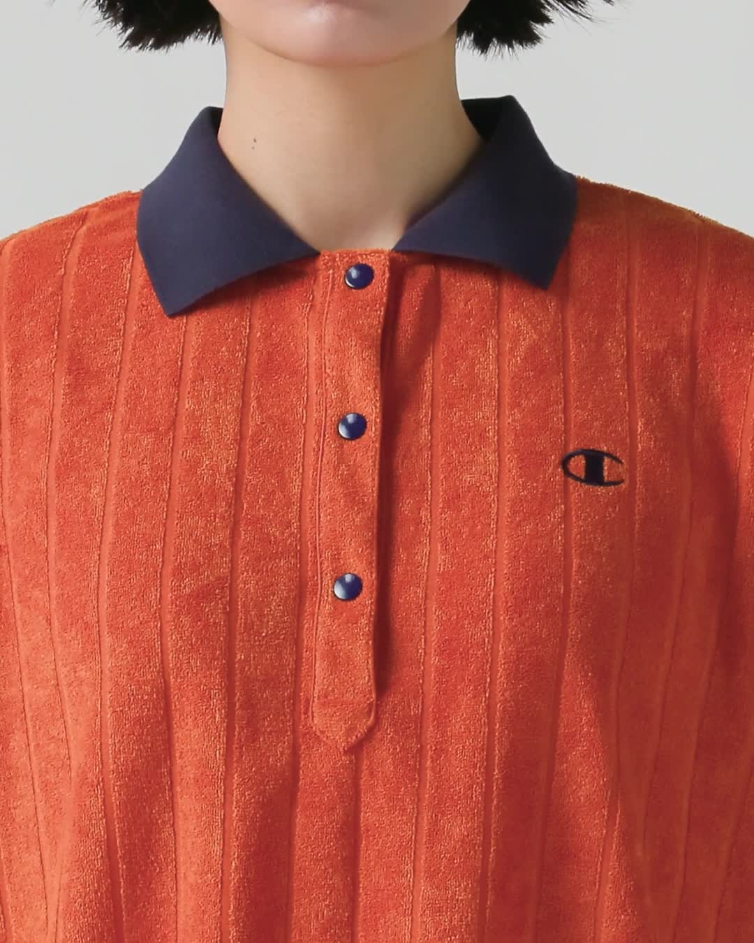 Amazon.co.jp: [チャンピオン] ポロシャツ 半袖 リブ編み 刺繍 ワン