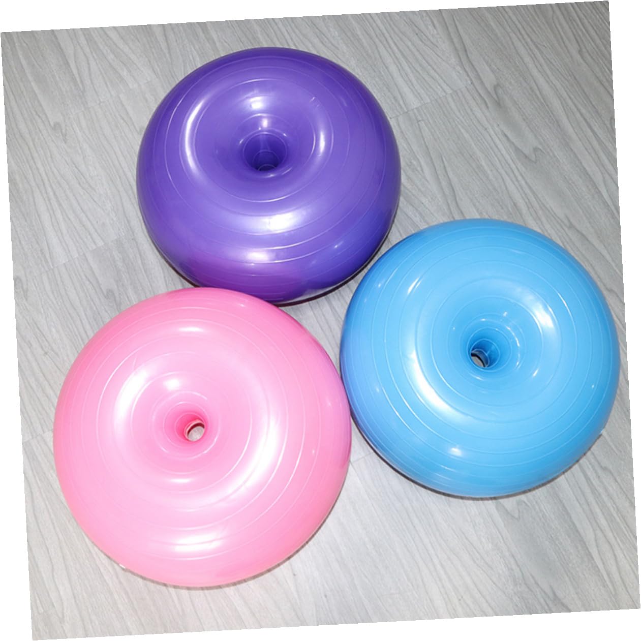 GARVALON Rosa Donut Gymnastikball aus PVC mit Luftpumpe für Balance | Anti Burst Design, Rutschfeste Oberfläche, für Training und Stabilität