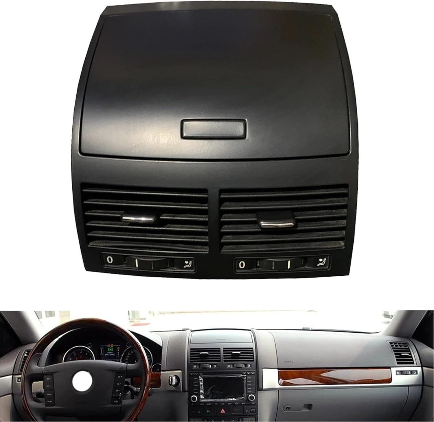 1pc Dash Air Vent Grill Compatible with VW Compatible with Touareg 2004-2010 Air Windows Ac Fresh Window Outlet Vent Heater Grille(Left and Right)
