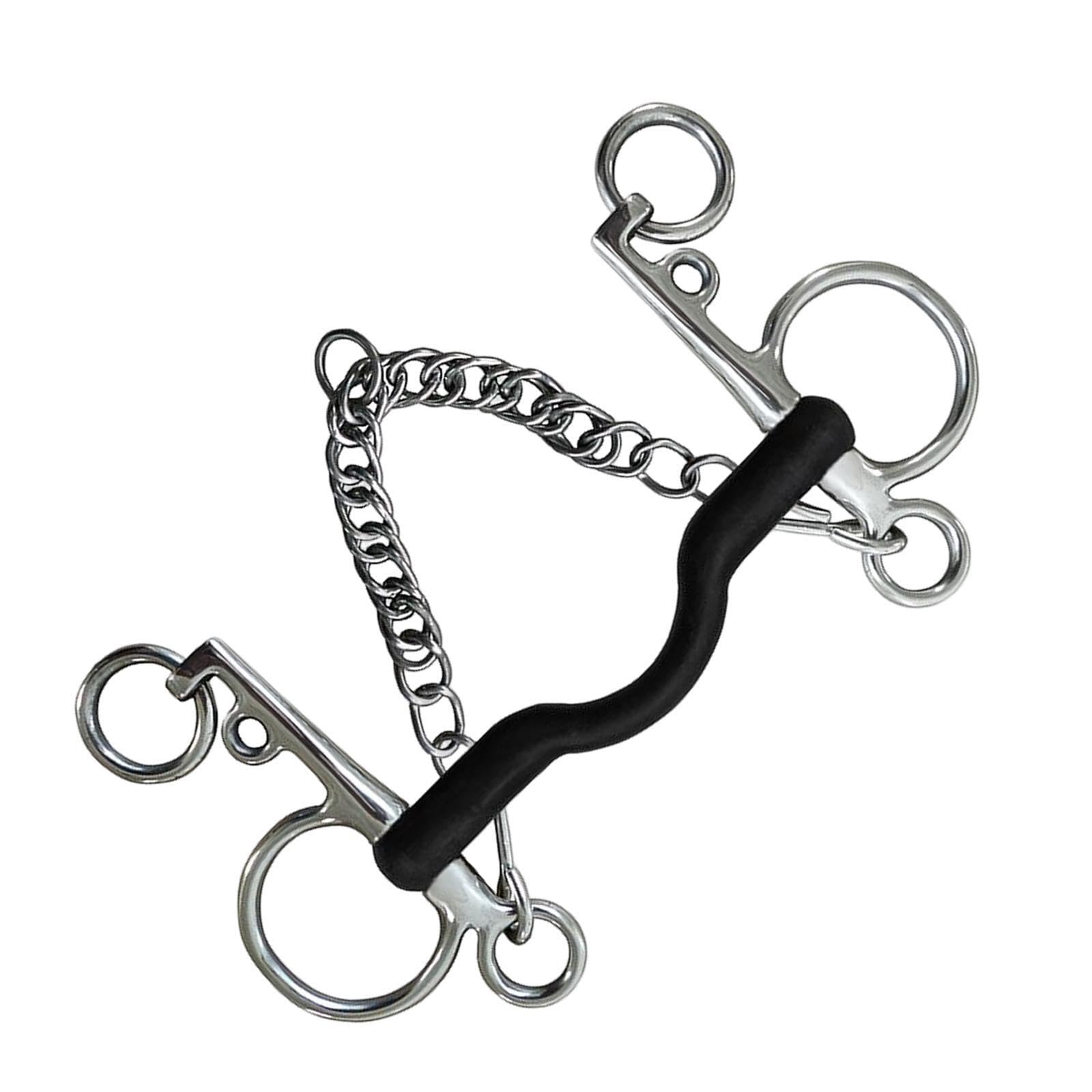 per cavallo leggero in acciaio inossidabile, filetto con bocca in rame e guance uncinate antiruggine per un controllo ottimale durante l'equitazione, rullo da masticare,