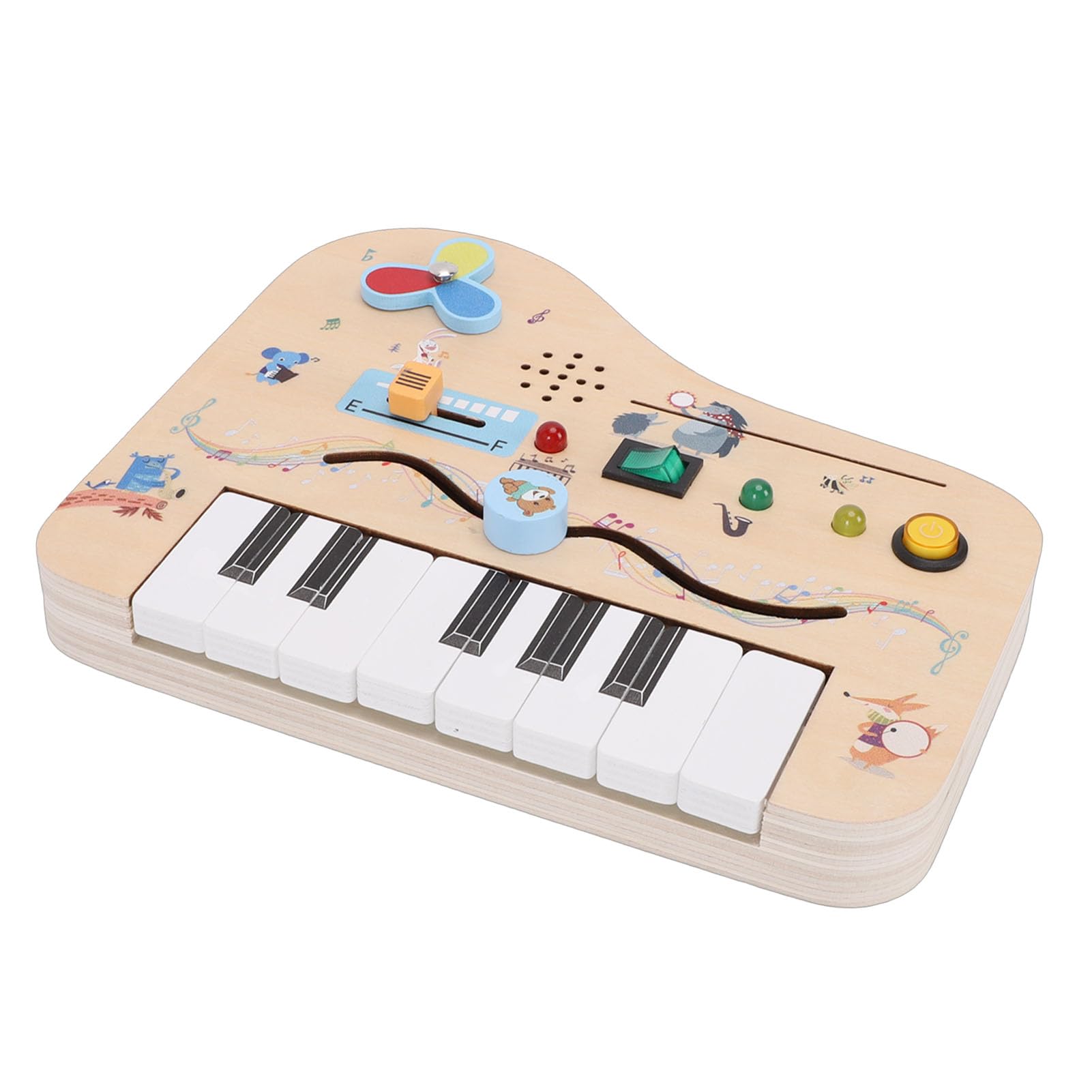 Tablero Sensorial de Madera con Interruptores de Luz LED para Niños