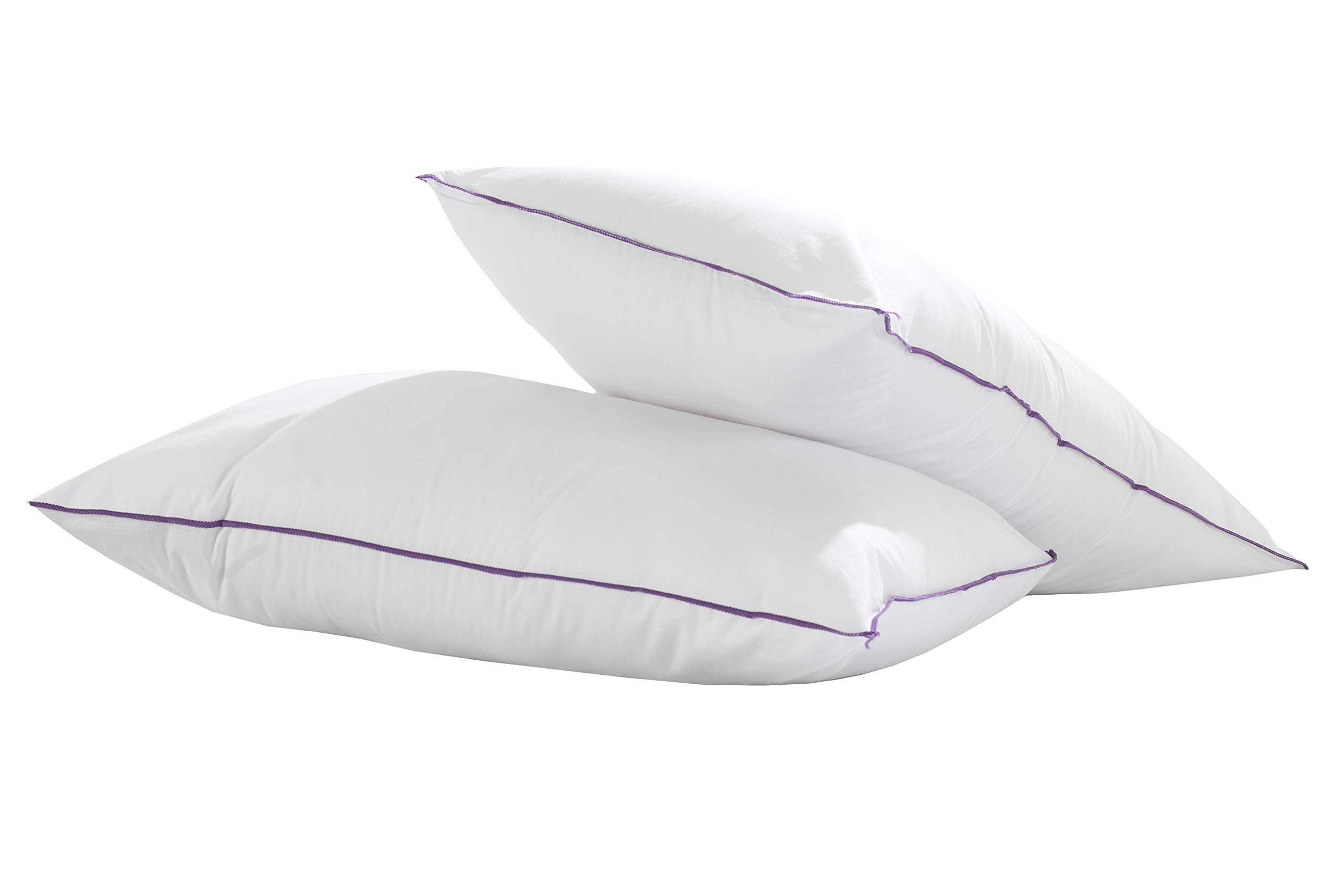 Lancashire Textiles Purple Limited Manufacturers Of Quilts, Pillows And Homewares | Aromatherapy Lavender Infused Edges Medium Support Pillow Pair (Purple)…