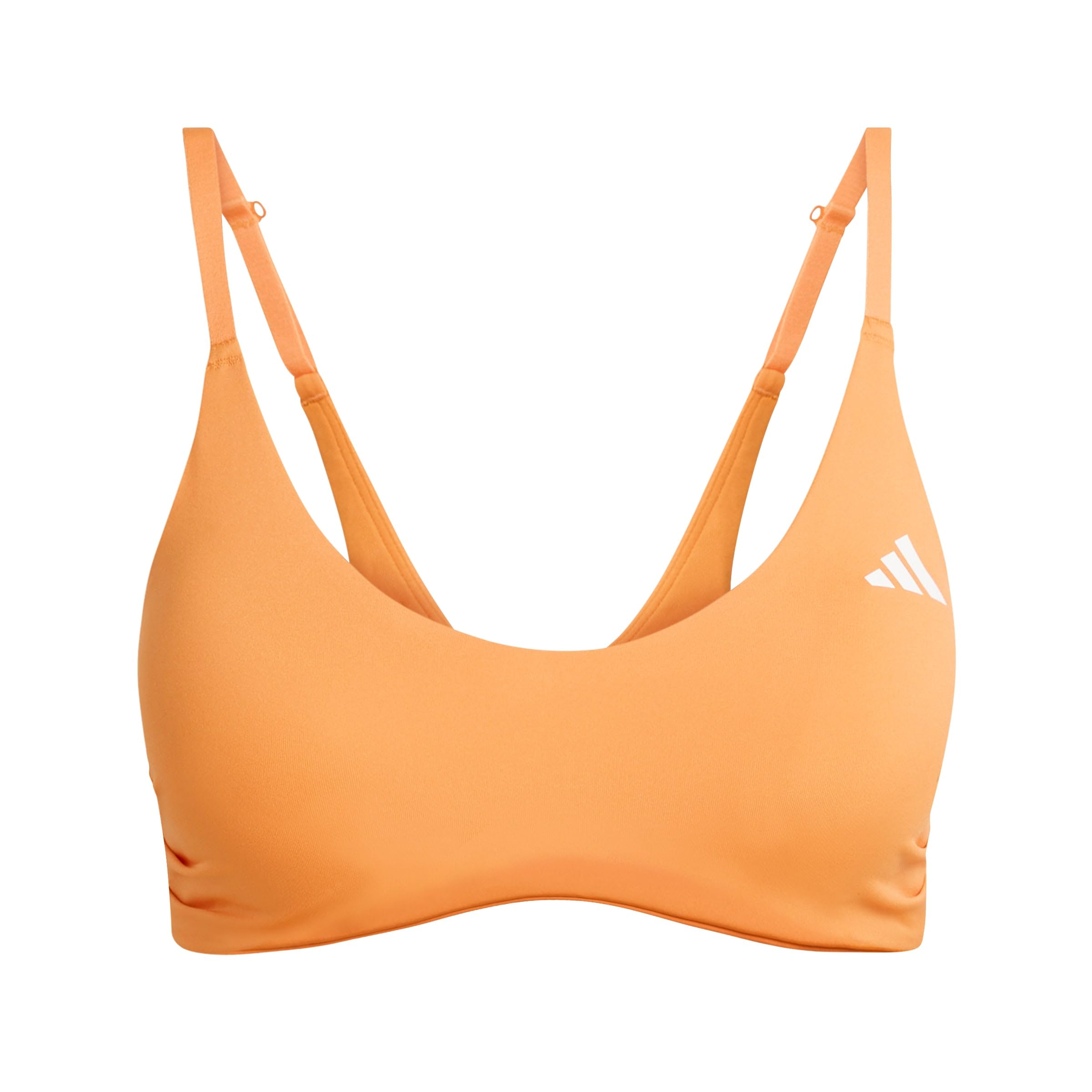 adidas Women's Optime Essentials Workout Light Support Bra Adjustable Straps, Pure Orange, XS