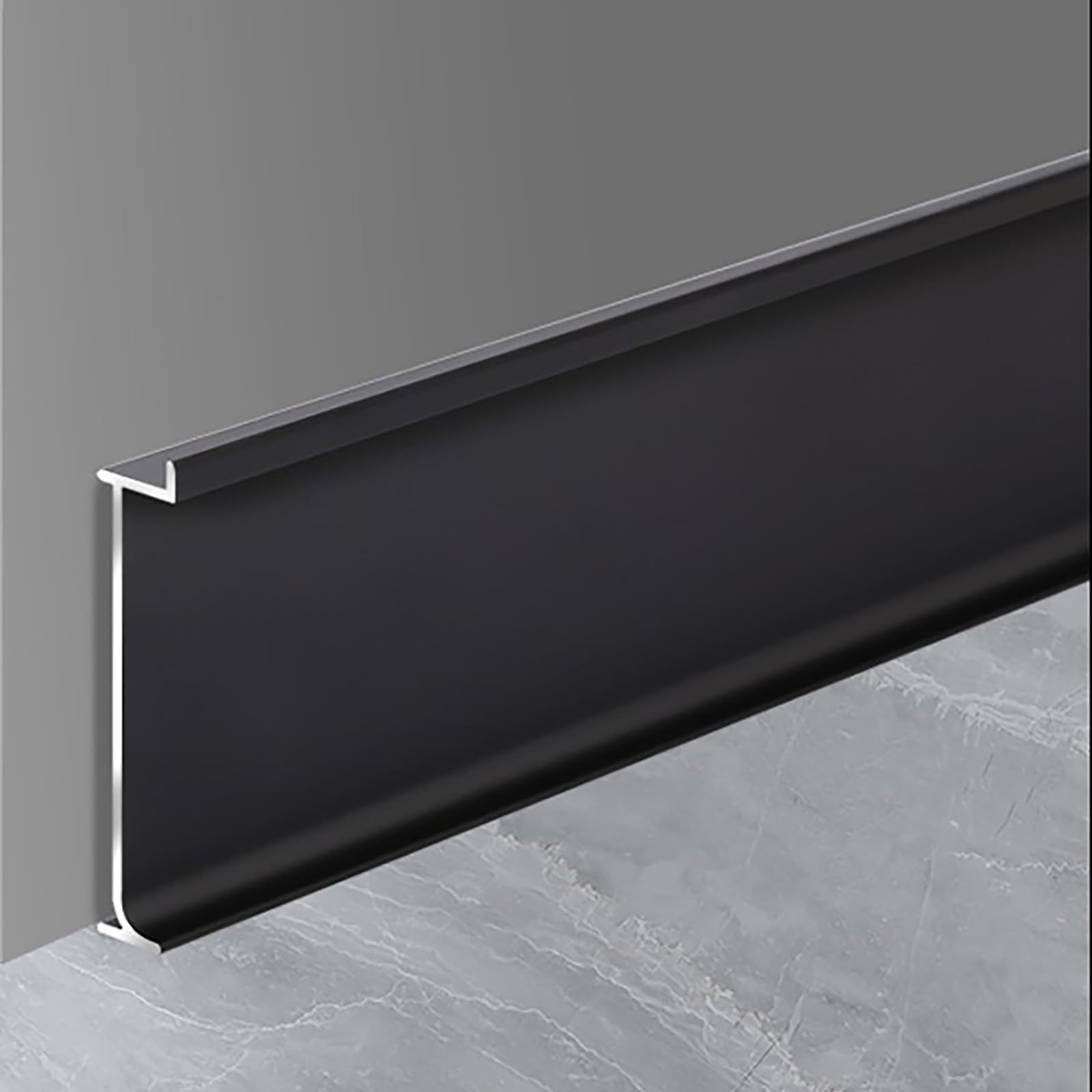 High-Quali 125 cm battiscopa in metallo – 4 pezzi impermeabile Slish Wall Molding 80 mm altezza pedana in lega Ele per decorazioni domestiche