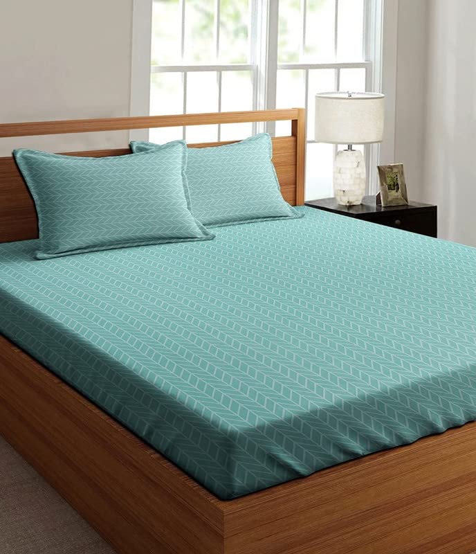 Supersoft 180 TC Microfiber Plain Zig Zag Fitted Queen Size Double Bedsheet Set for Double Bed with 2 Pillow Covers size-18x28 inches [Big Size Pillow Covers] bedsheet Size- 72x 78inches. (B0C3DBB7TZ) Amazon Price History, Amazon Price Tracker