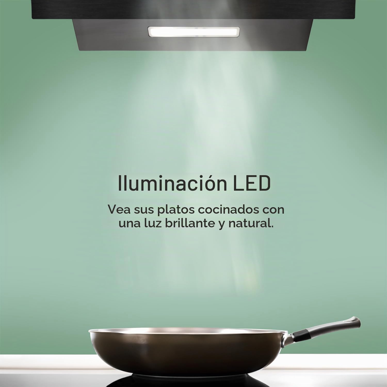 KKT KOLBE Campana extractora inclinada 60 cm A+++ recirculación y extracción aire negro acero LED 3 velocidades filtro carbón VTH6004S