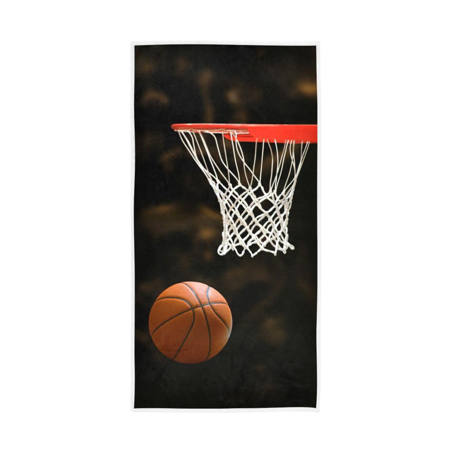 HUYGD Basketball Board Kitchen Hand Towels, 15 x 30 Inches Absorbent Hand Towel, Spa Towels for Body Home Spa Towels