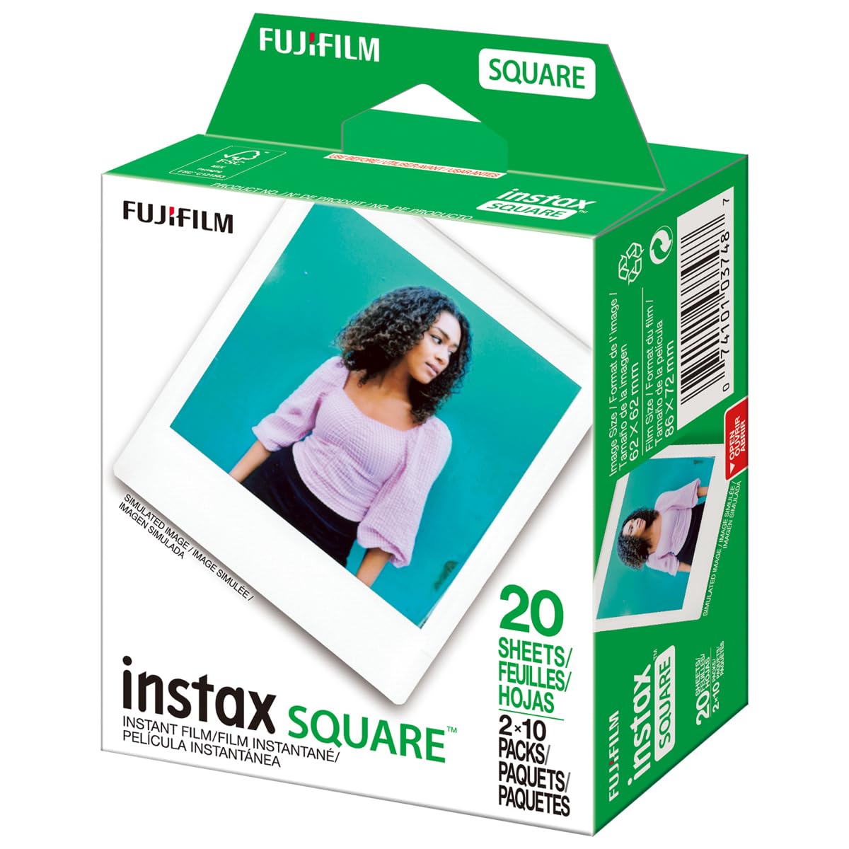 Fujifilm 220フィルム 2本セット Amazon.com : Fujifilm 2 Pack instax Square Instant Color Film