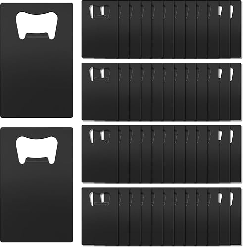 Miniatura 1 de Yugada 50 unidades de abrebotellas de tarjetas de crédito, a granel, de acero inoxidable, para tarjetas de cerveza, abrebotellas, abrebotellas,