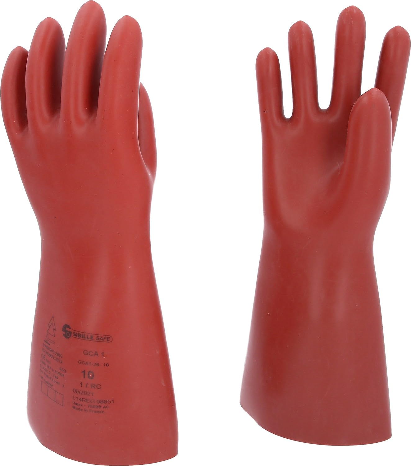 KS Tools 117.0090 Elektriker-Schutzhandschuh mit mechanischem- und Wärmeschutz | Größe 10 | Klasse 1 [7500 V] | rot