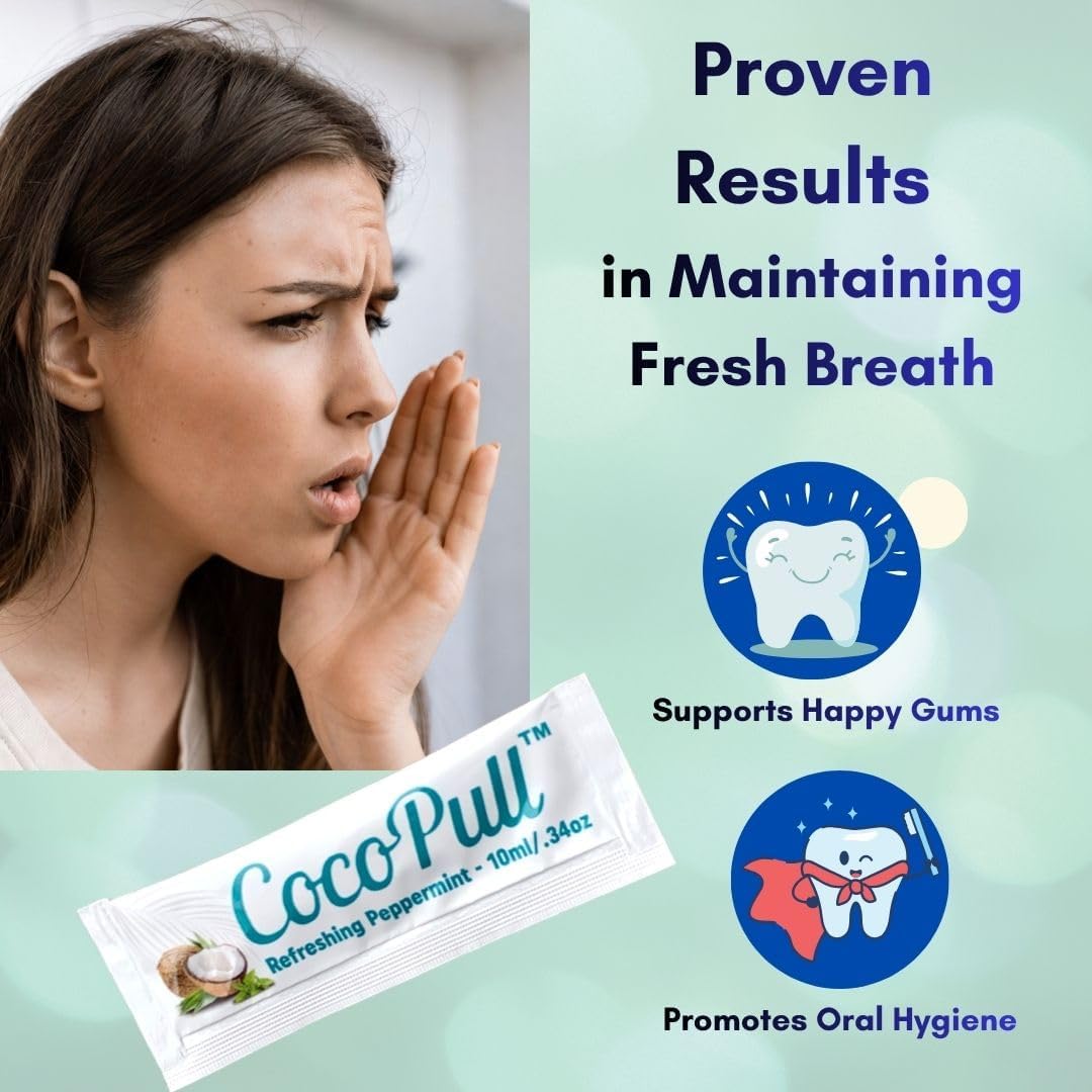 CocoPull Organic Travel Sachets Coconut Oil Pulling Fresh Breath Mouthwash image 3