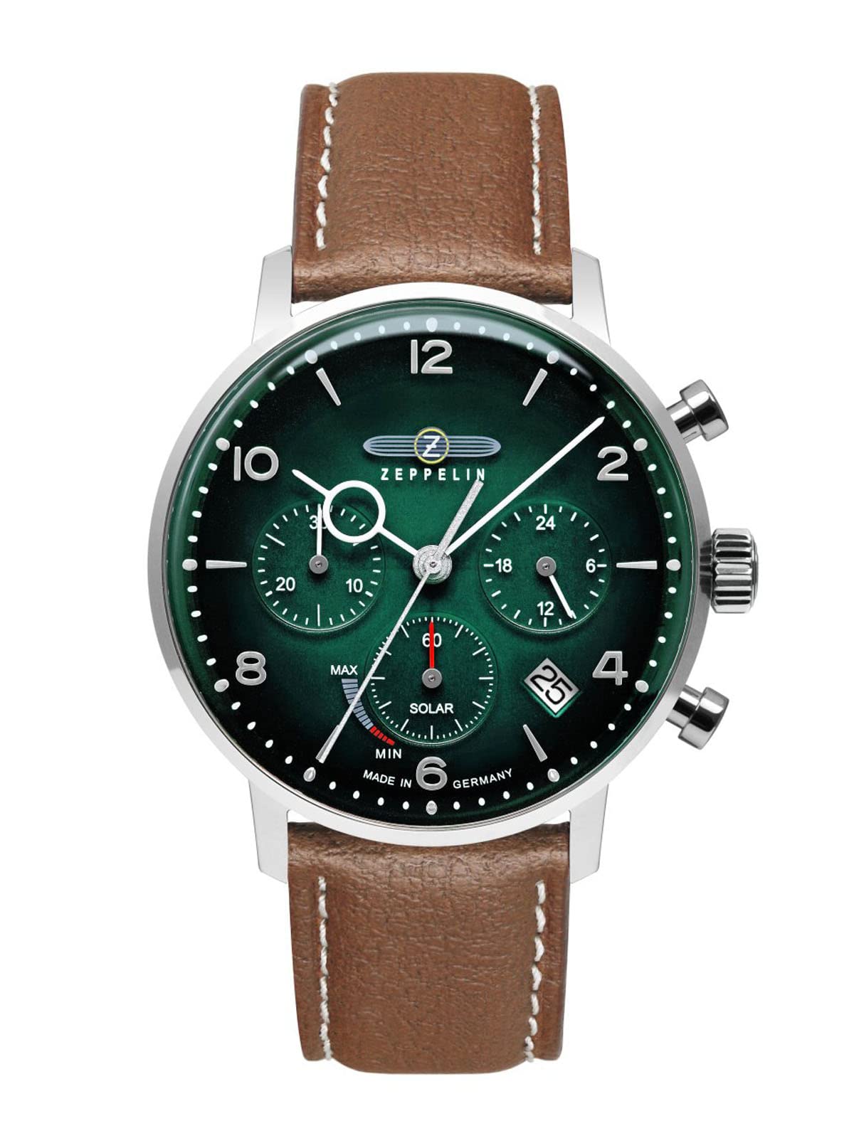 Leather Lz 129 Hindenburg Chronograph|Date|Small Seconds Analog Dial Color Green Men'S Watch - 80864_N