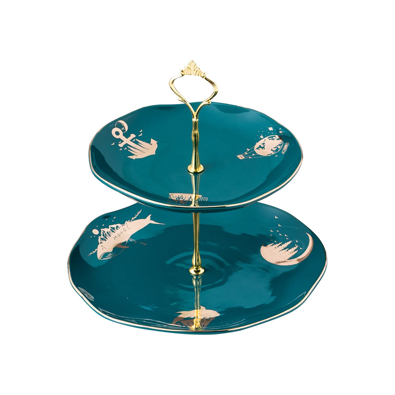 JFGCTYHXY Cake stands, Detachable Cupcake Display Stand Metal Handle Afternoon Tea Pastry Rack Cake Tray