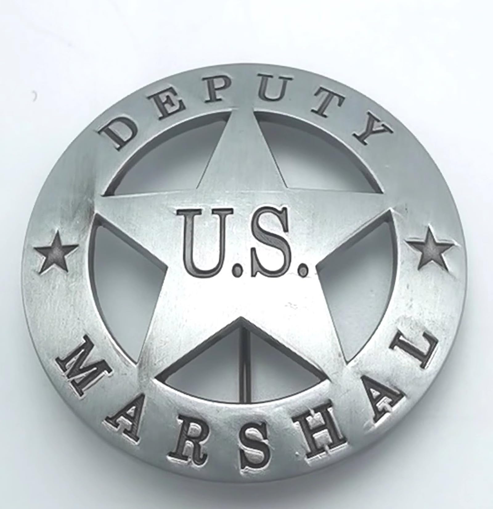 DOGOZ Badge De Maréchal Adjoint des États-Unis avec Étui en Cuir Incrusté, Accessoire De Décoration De Costume