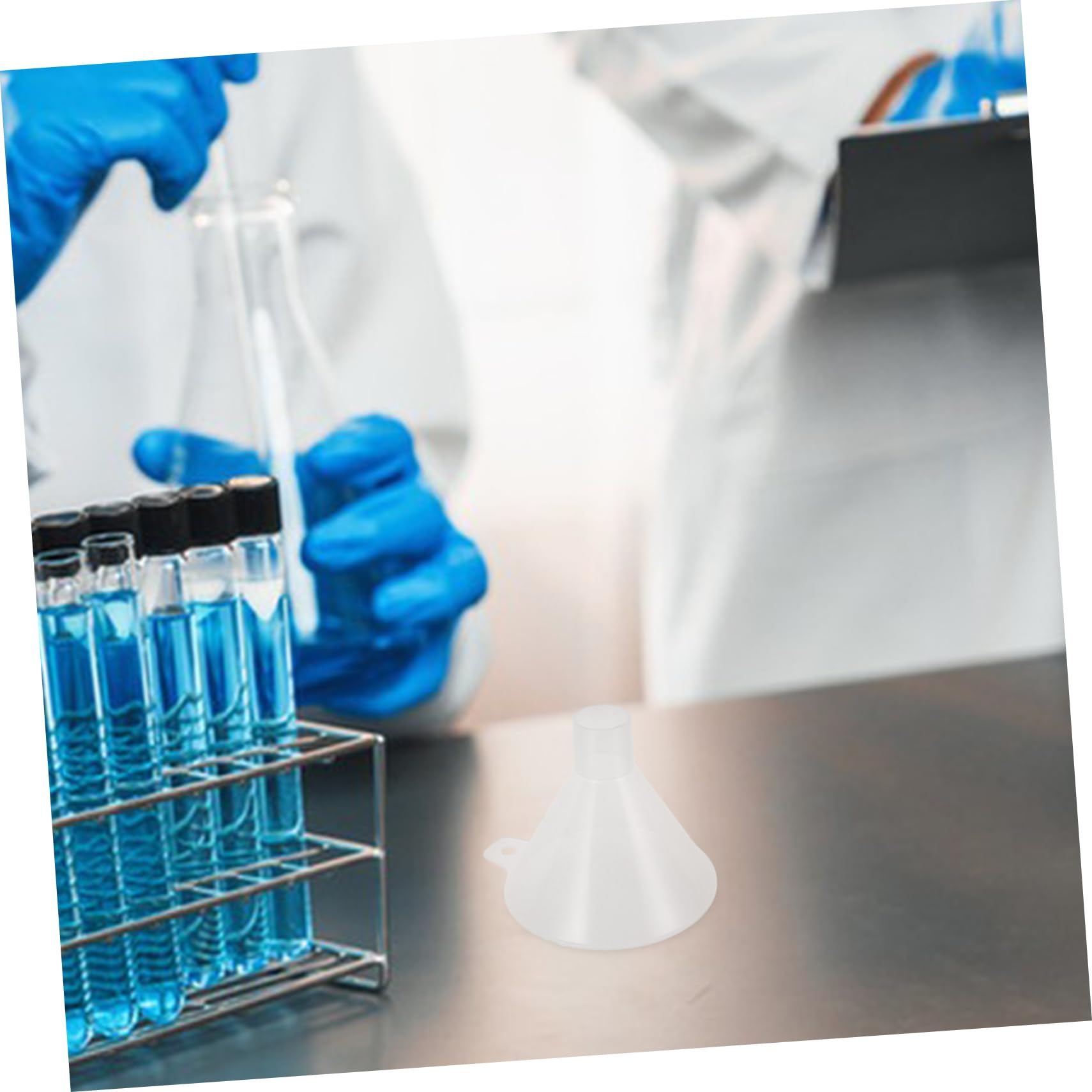 Mobestech 5pezzi Laboratorio Imbuto Trasparente Per Esperimenti Scientifici Per Aggiunta Di Reagenti Polvere Resistente e Pratico Per Uso Professionale