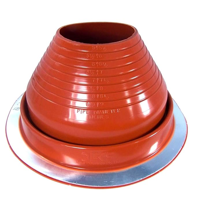 Buy DEKTITE Round Base Metal Roofing Pipe Flashing Boot 6 RED(DF206RE