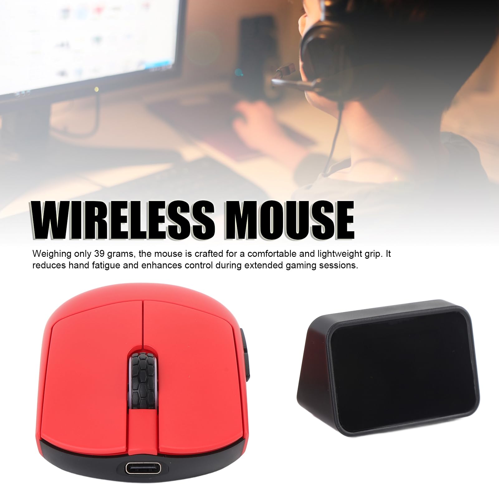 Bezprzewodowa Mysz do Gier, 30000 DPI, 3 Tryby, 2,4G, Bluetooth 5.0, Typ C, Przewodowa Mysz Komputerowa z 5 Programowalnymi Klawiszami do Laptopa