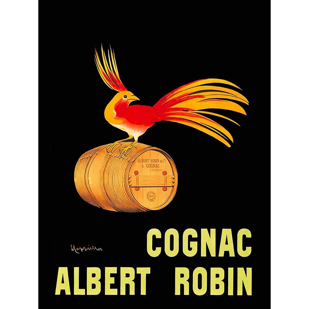 Wee Blue Coo Advert Drink Alcohol Albert Robin Cognac Brandy Bird France Art Print Poster Wall Decor 12X16 Inch