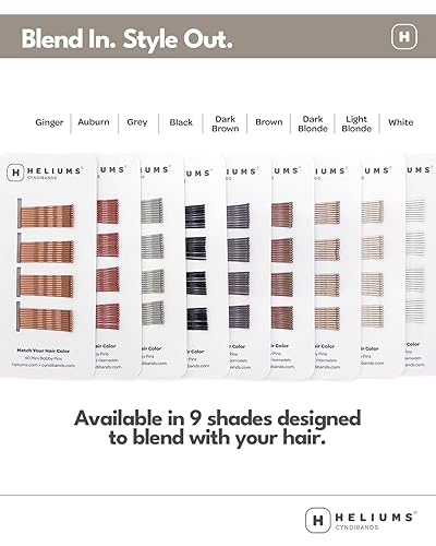 Miniatura 6 de Heliums Mini Bobby Pins - Rubio oscuro, paquete de 40, horquillas pequeñas de 1.5 pulgadas para cabello fino y niños