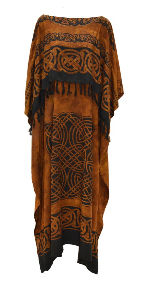 Cool Kaftans New Celtic Kaftan Caftan Dress Plus One Size Cool Soft (XXL, Brown)
