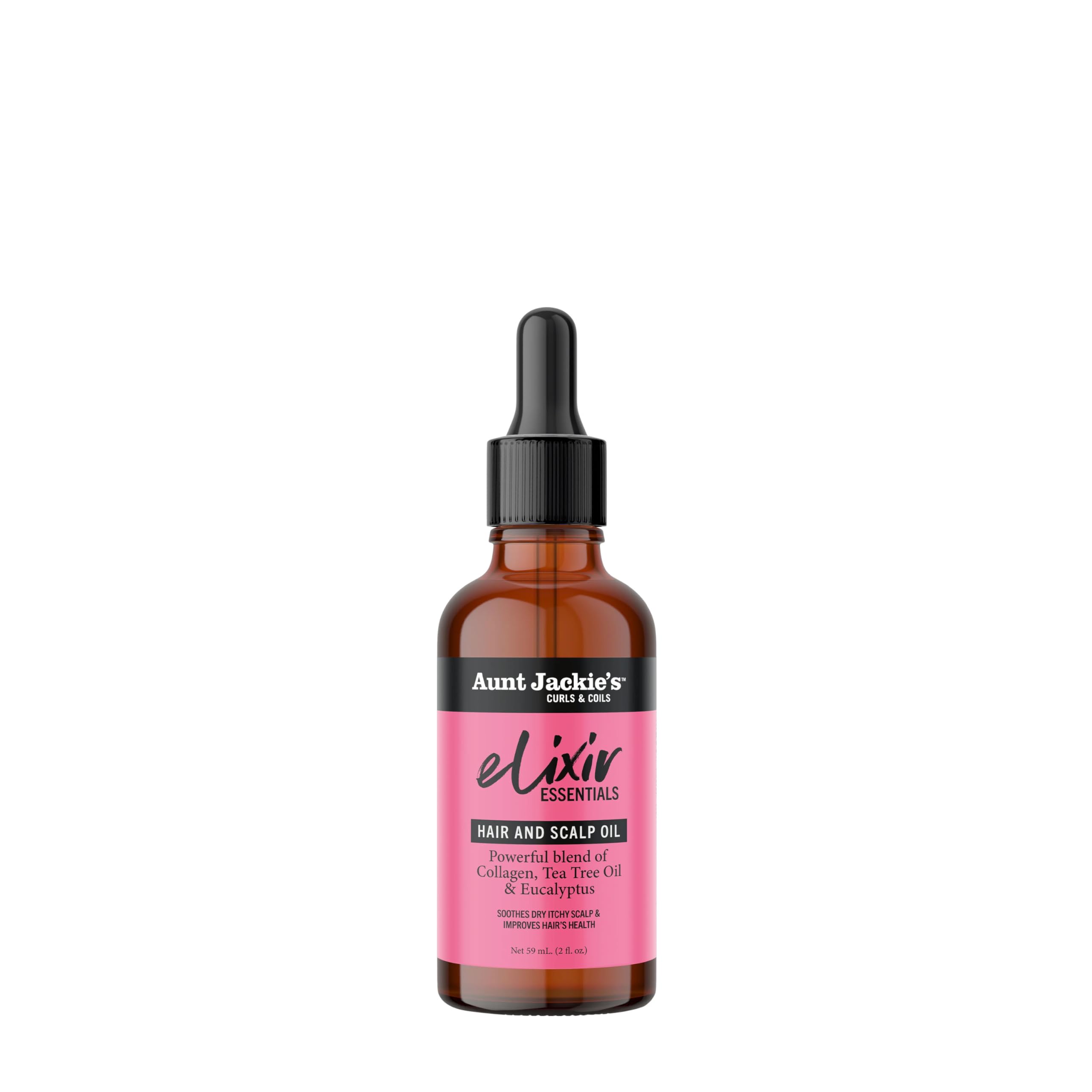 Elixir Essentials Hair & Scalp Oil, Collagen, Tea Tree Oil & Eucalyptus, Thickens & Supports Hair Growth, 2 oz