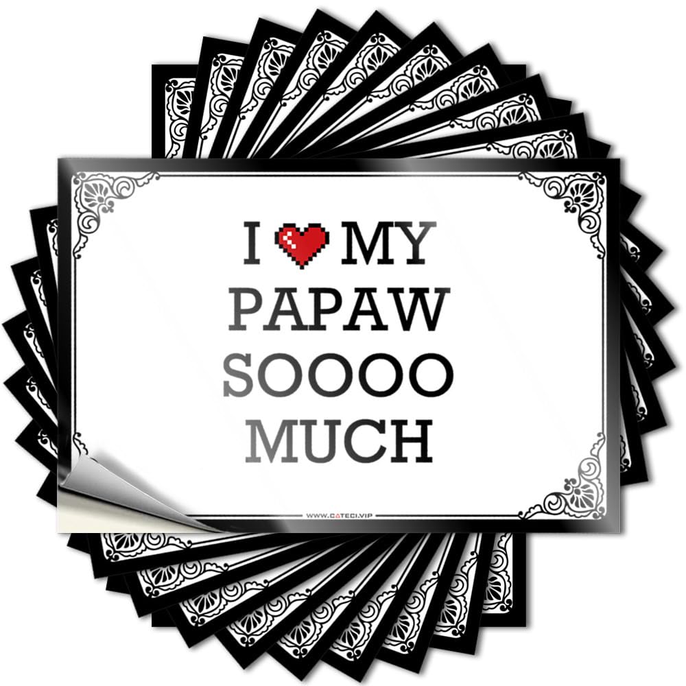 Sports Bar Decor Fluffy Decals - I Love My Papaw Soooo Much Removable Decal Hard Easy Peel for Darts(8X12CM)