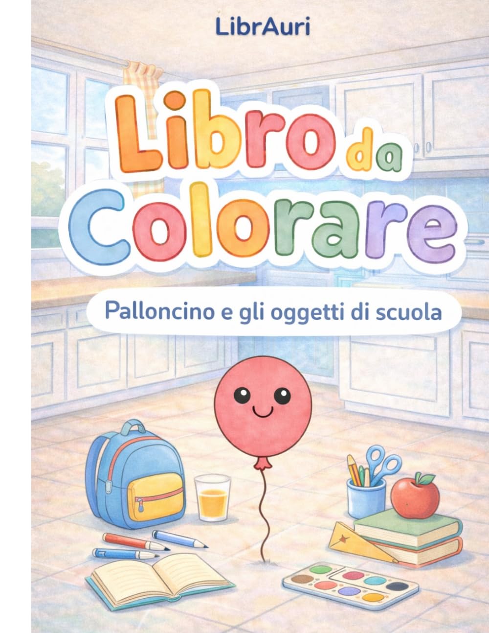 LIBRO DA COLORARE: Palloncino e gli oggetti di Scuola