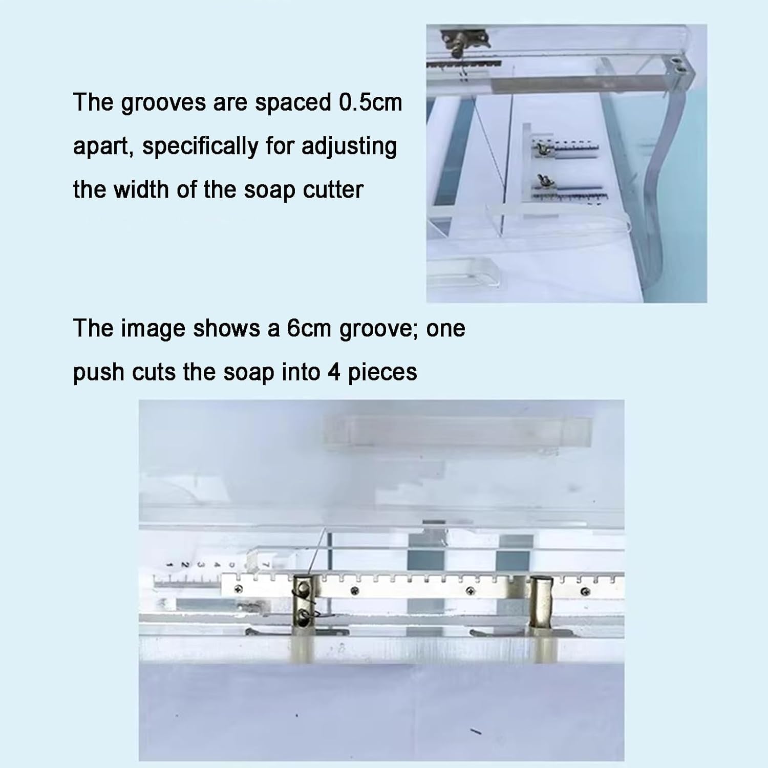 Questo tagliasapone Manuale Regolabile con Scala millimetrica per Un Taglio preciso del panetto è Ideale per Chi Produce Sapone in casa e per Gli Appassionati di Artigianato.