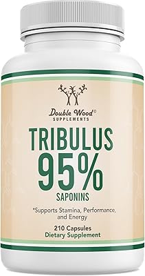 Tribulus Terrestris for Men Purest 95% Saponin Content 210 Capsules, 1,000mg Concentrated Fruit Extract Third Party Tested, Vegan Safe, Non-GMO for Stamina and Energy by Double Wood