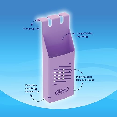 Miniatura 6 de Soporte para tableta de tanque de inodoro con 2 tabletas azules para inodoro, soporte para tableta de 8.97 x 3.22 x 2.25 pulgadas, evita atascos y